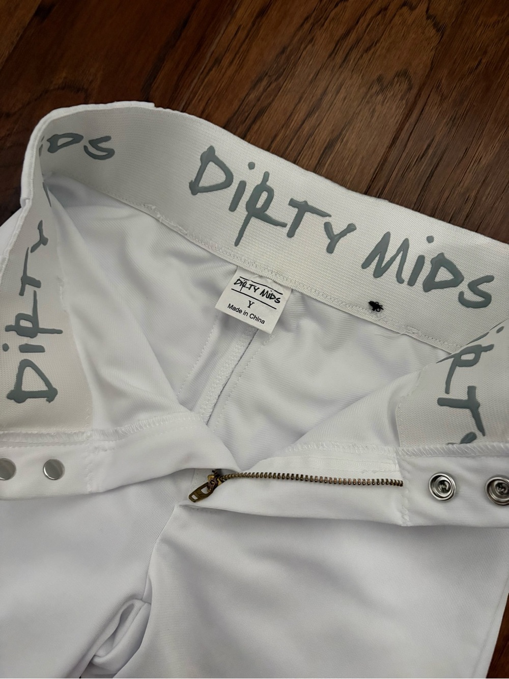 Youth Small Dirty Mids White Baseball Pants - Picture 4 of 5